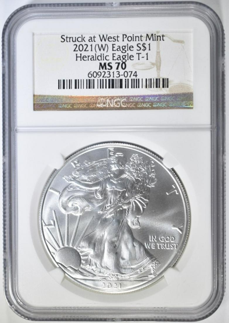 2021 (W) T-1 AMERICAN SILVER EAGLE  NGC MS-70 (1 of 4)