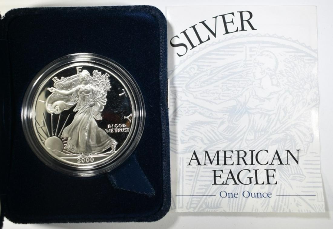 2000 PROOF AMERICAN SILVER EAGLE ORIG BOX/COA (1 of 4)