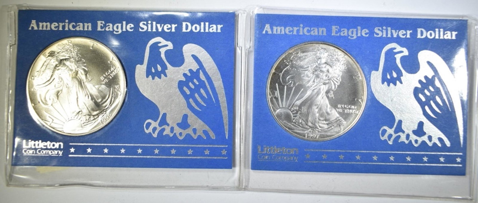 1995 & 97 BU AMERICAN SILVER EAGLES (1 of 2)