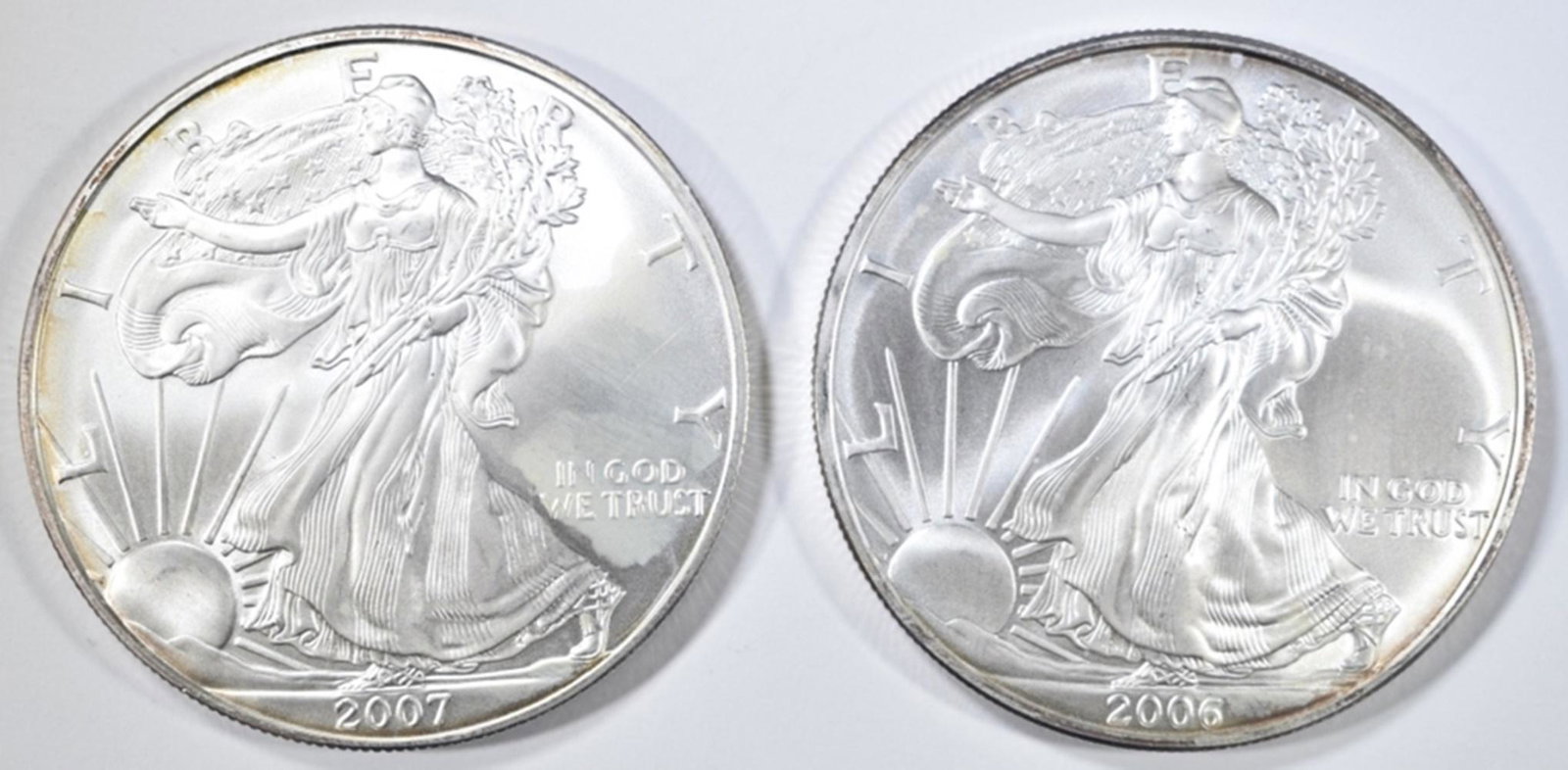 2006 & 2007 BU AMERICAN SILVER EAGLES (1 of 2)