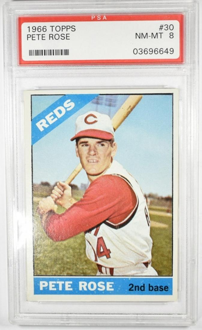 1966 TOPPS PETE ROSE #30 PSA NM-MT 8 (1 of 2)