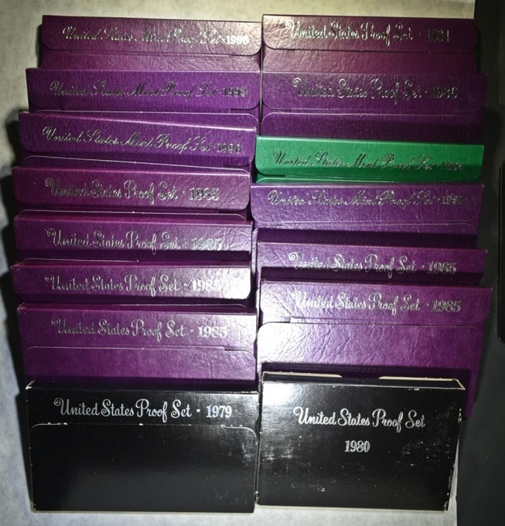 15 MIXED DATE U.S. MINT PROOF SETS (1 of 3)