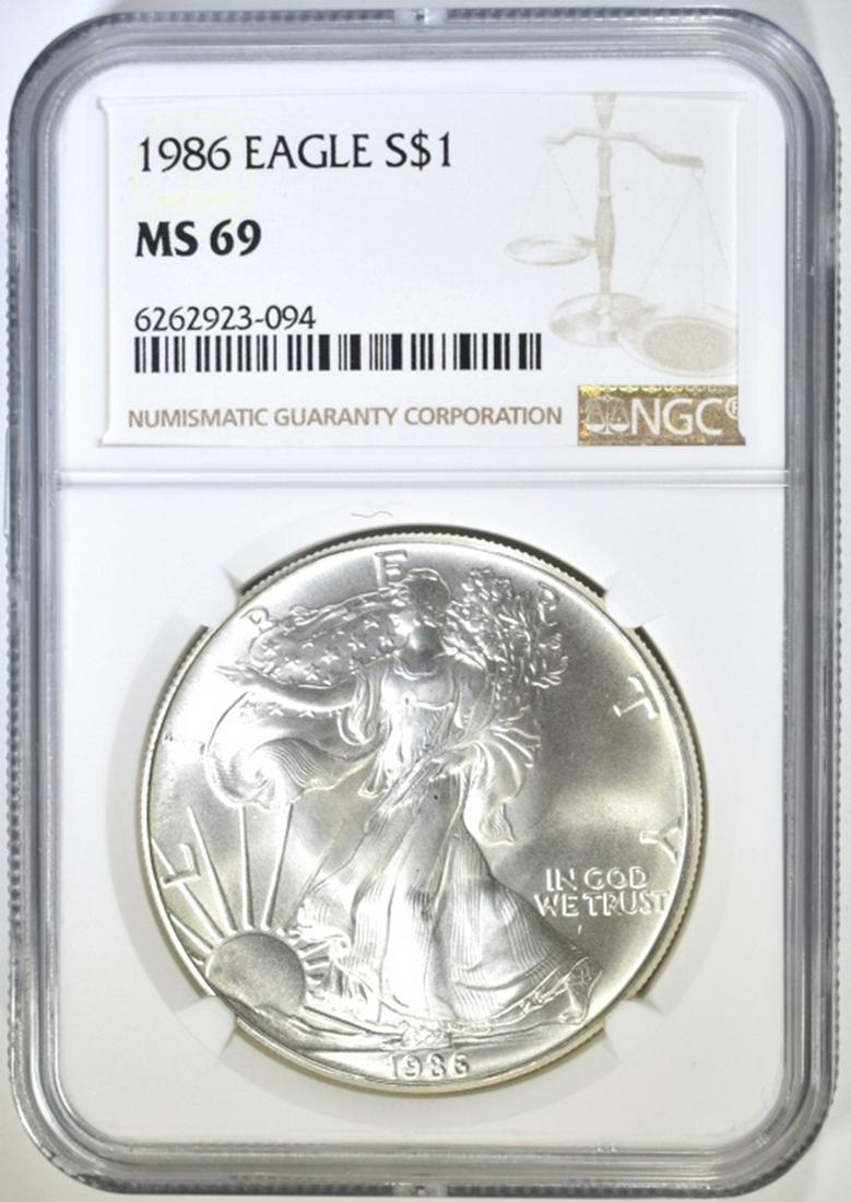 1986 AMERICAN SILVER EAGLE NGC MS-69 (1 of 4)