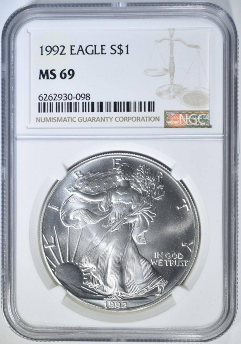 1992 AMERICAN SILVER EAGLE NGC MS-69 (1 of 4)