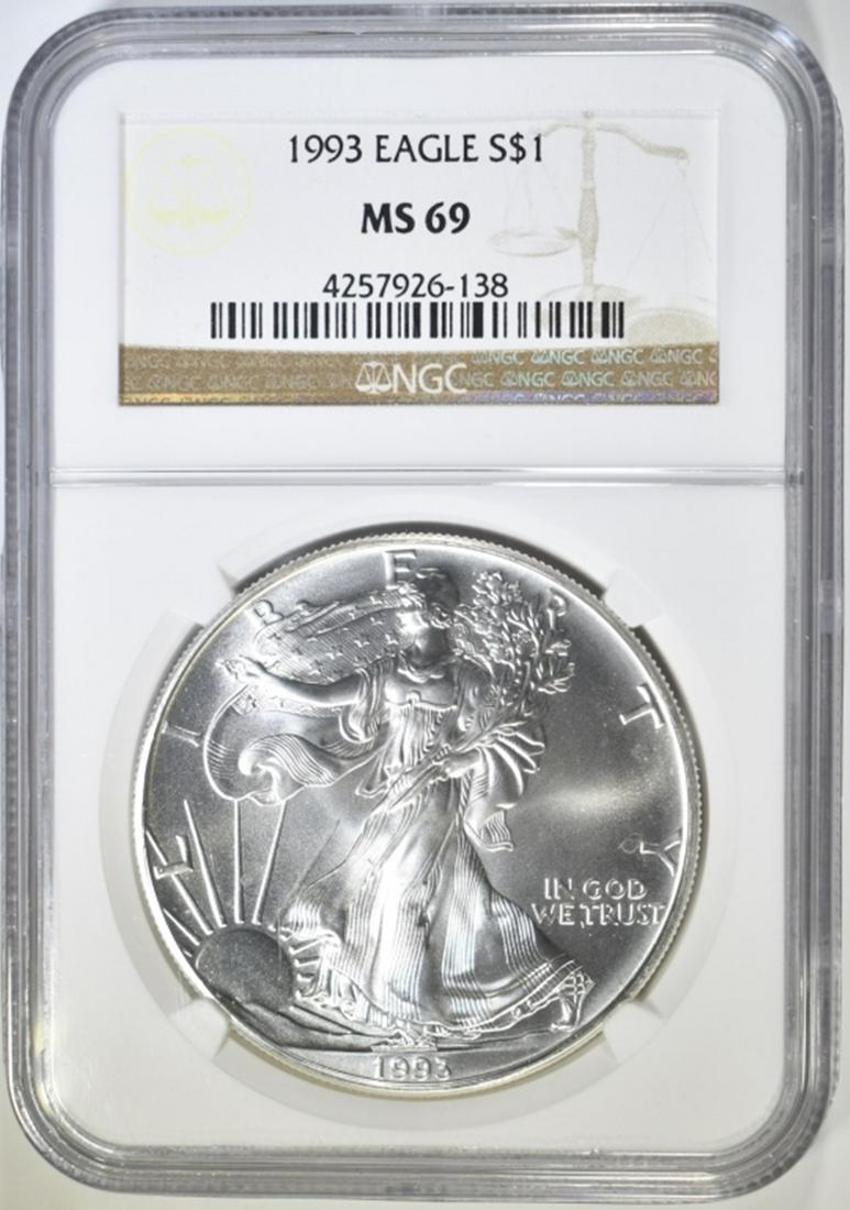 1993 AMERICAN SILVER EAGLE NGC MS-69 (1 of 4)