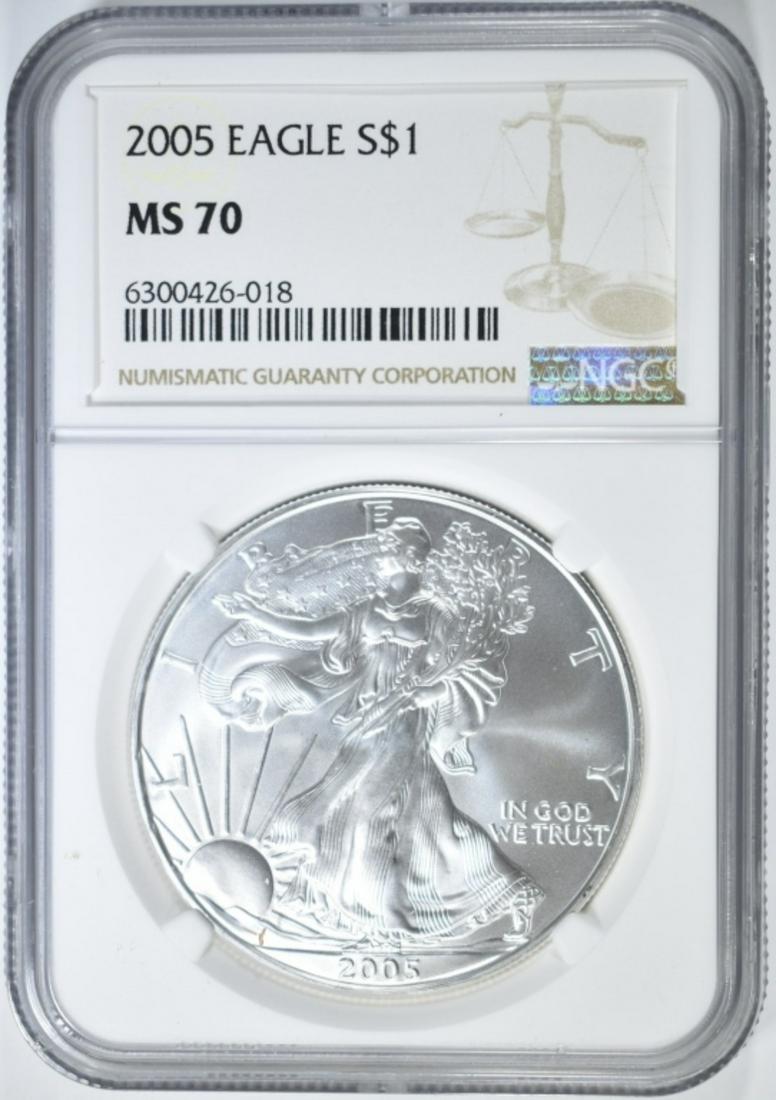 2005 AMERICAN SILVER EAGLE NGC MS-70 (1 of 4)