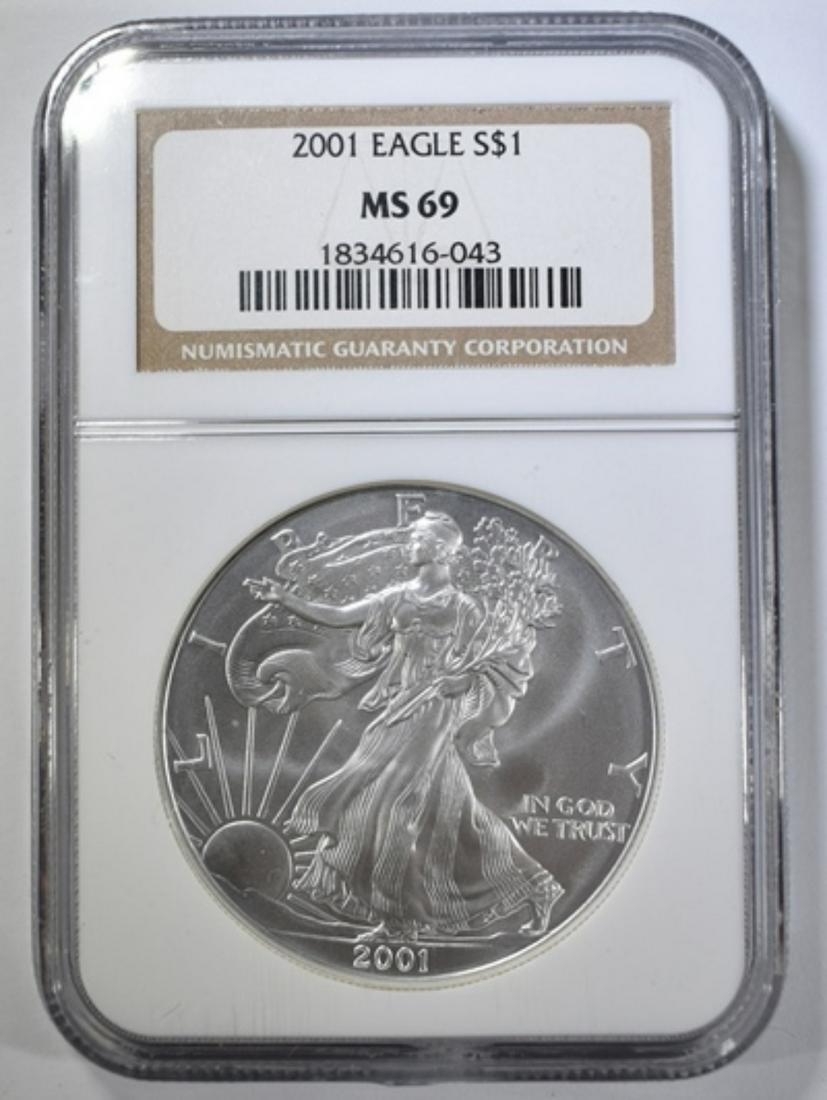 2001 AMERICAN SILVER EAGLE  NGC MS-69 (1 of 4)