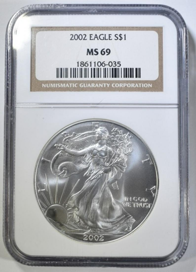 2002 AMERICAN SILVER EAGLE  NGC MS-69 (1 of 4)