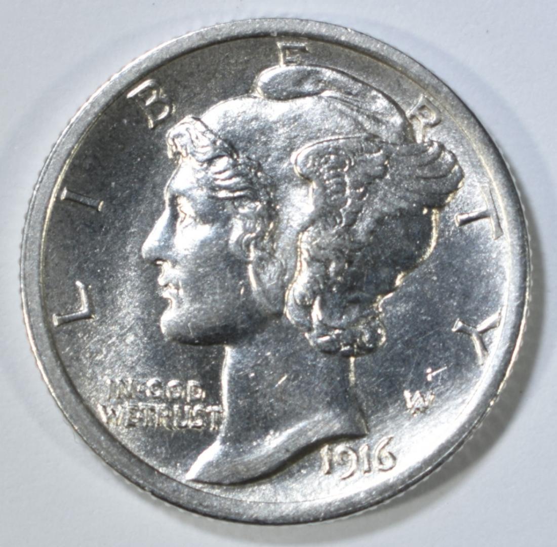 1916 MERCURY DIME  GEM BU FSB (1 of 2)