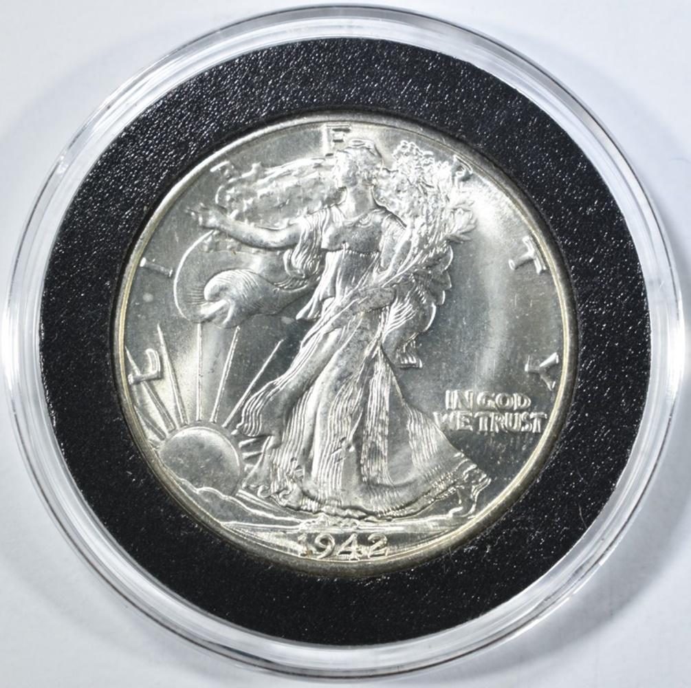 1942-D WALKING LIBERTY HALF DOLLAR  CH/GEM BU (1 of 2)