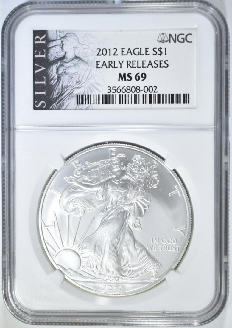 2012 SILVER EAGLE NGC MS-69 EARLY RELEASES (1 of 4)