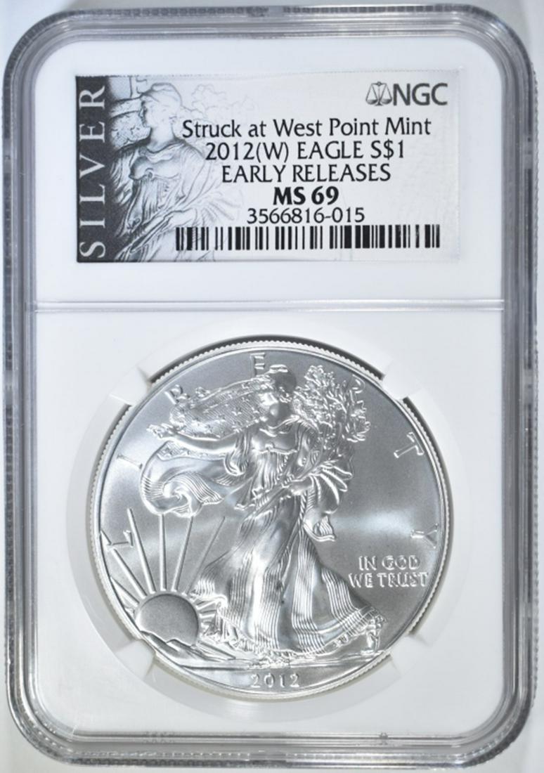 2012-(W) SILVER EAGLE NGC MS-69 EARLY RELEASES (1 of 4)