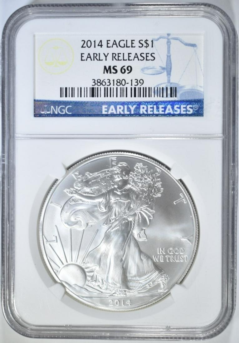 2014 SILVER EAGLE NGC MS-69 EARLY RELEASES (1 of 4)