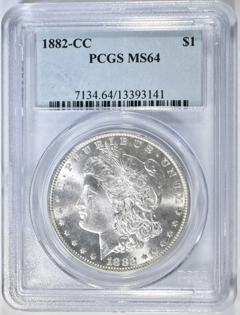 1882-CC MORGAN DOLLAR PCGS MS-64: WEEKLY COIN & CURRENCY AUCTIONS. ESTIMATE $475 - $500.