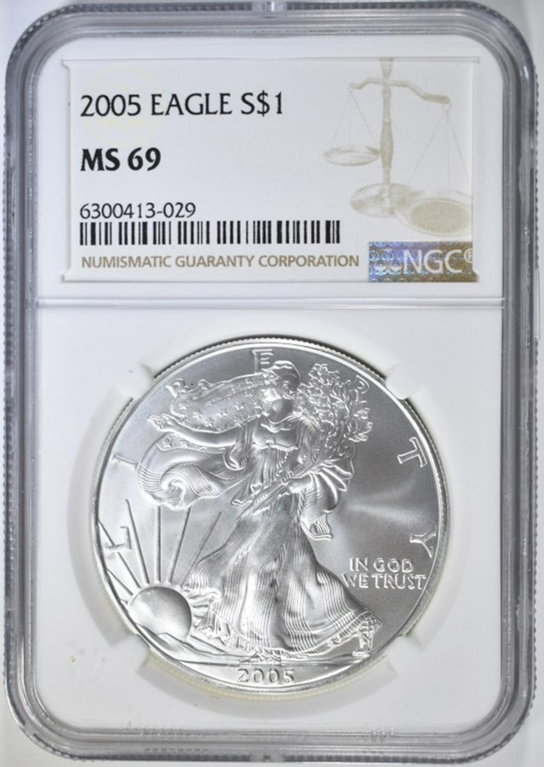 2005 AMERICAN SILVER EAGLE NGC MS-69 (1 of 4)