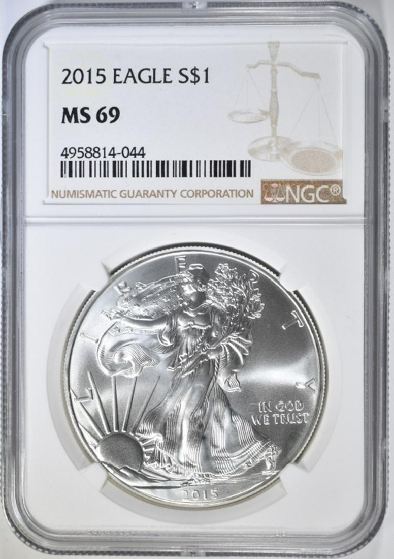 2015 AMERICAN SILVER EAGLE NGC MS-69 (1 of 4)