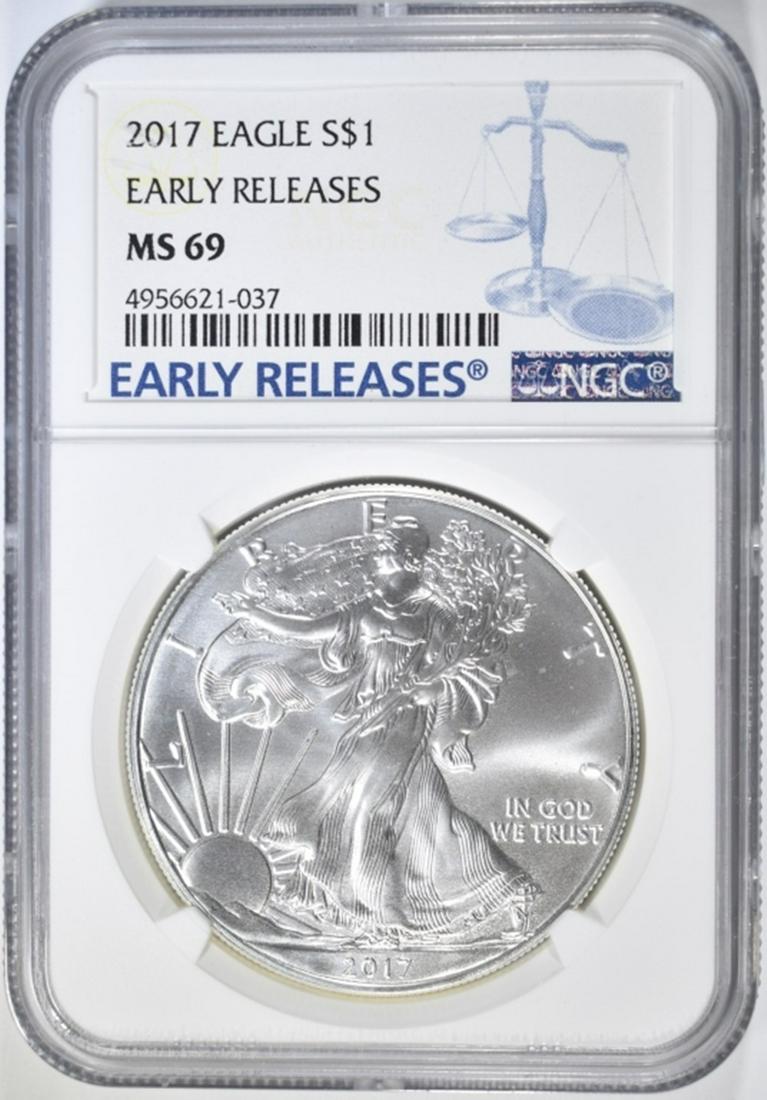2017 SILVER EAGLE NGC MS-69 EARLY RELEASES (1 of 4)