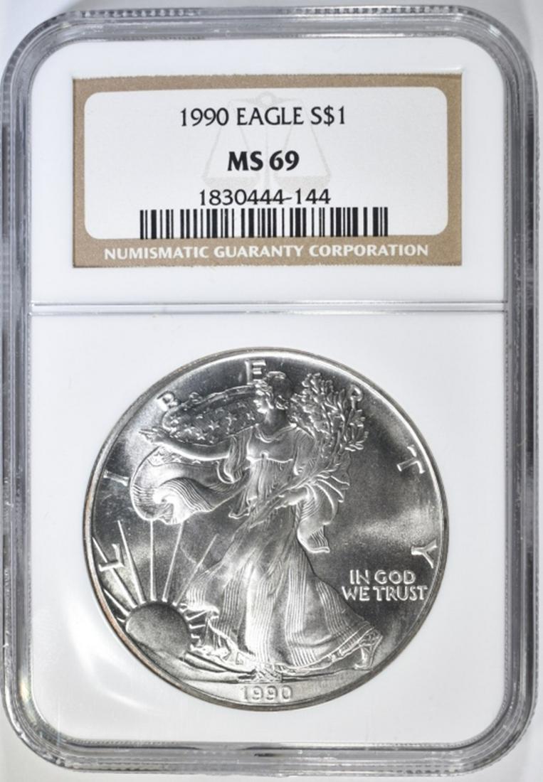 1990 AMERICAN SILVER EAGLE NGC MS-69 (1 of 4)
