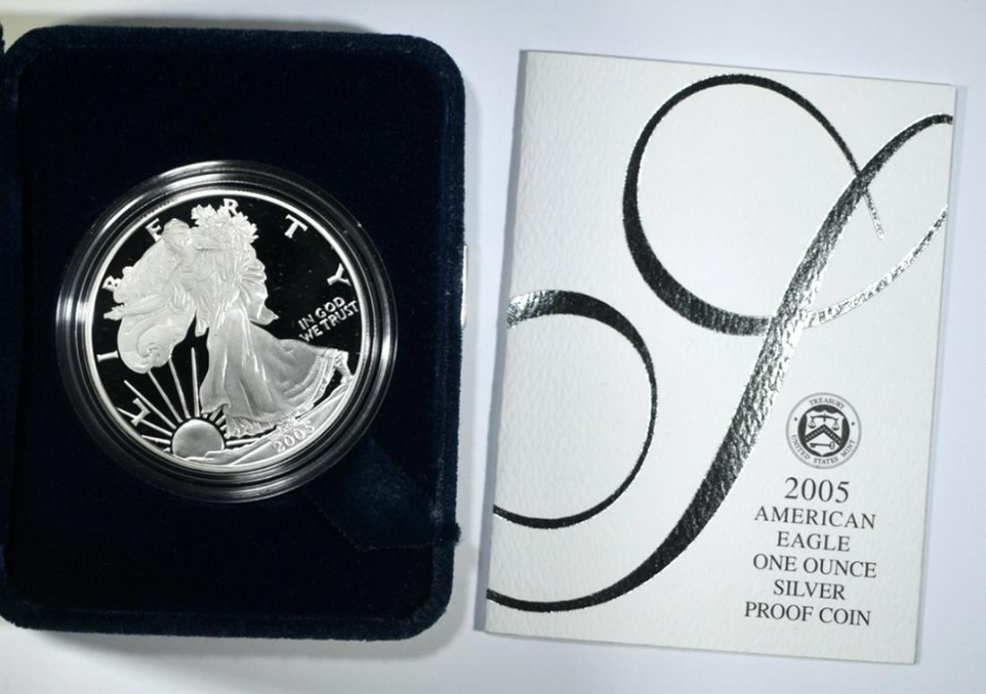 2005 PROOF AMERICAN SILVER EAGLE ORIG BOX/COA (1 of 2)