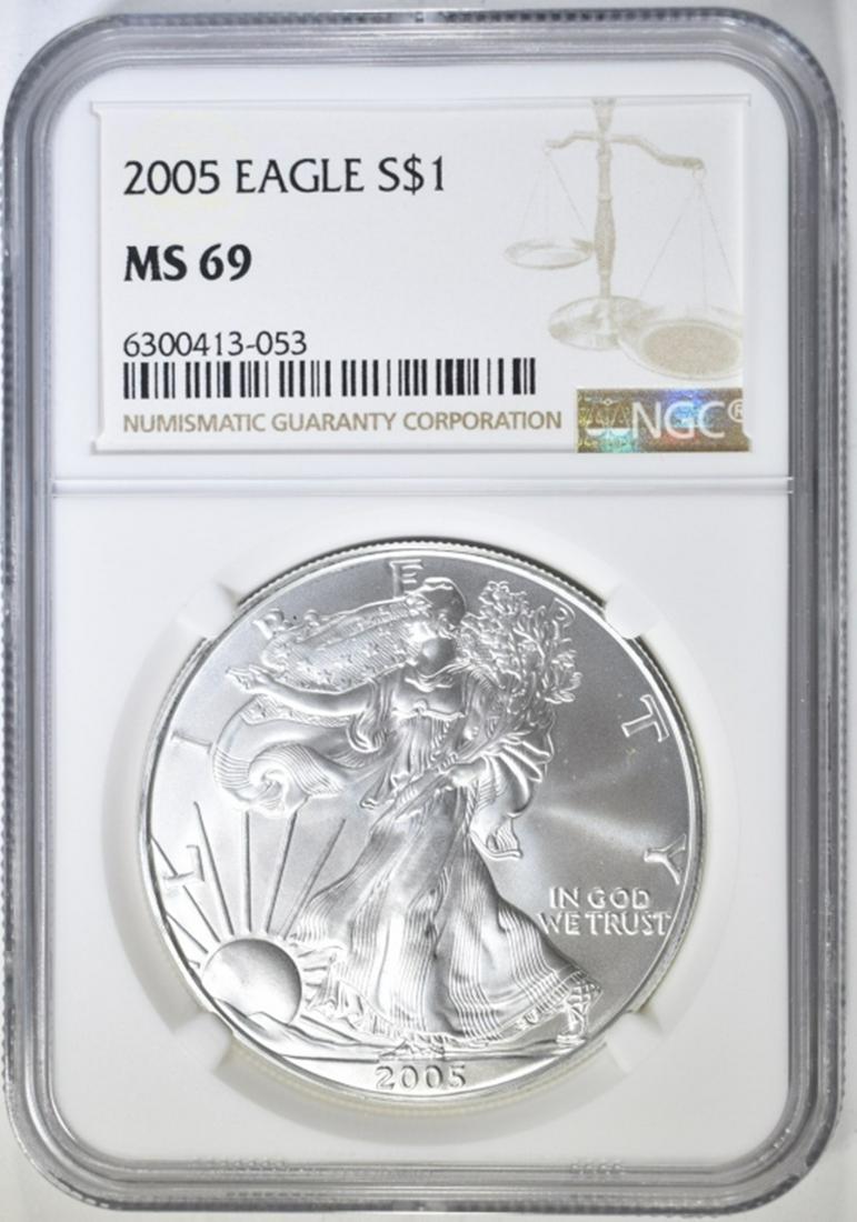 2005 AMERICAN SILVER EAGLE NGC MS-69 (1 of 4)