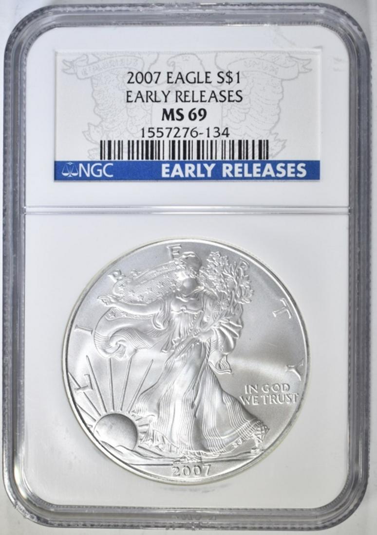 2007 SILVER EAGLE  EARLY RELEASE NGC MS-69 (1 of 4)