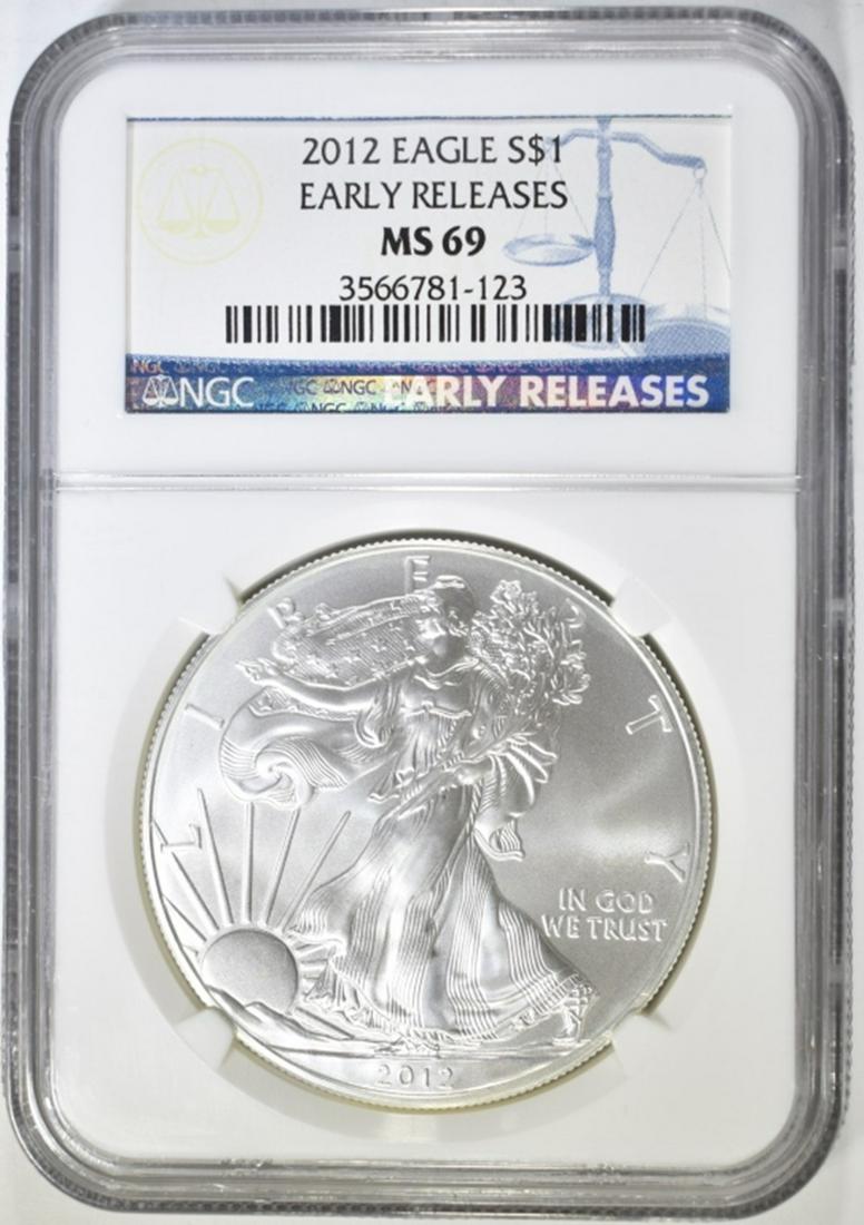 2012 SILVER EAGLE NGC MS-69 EARLY RELEASES (1 of 4)