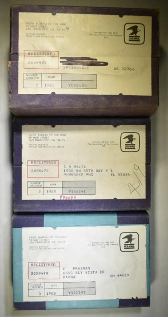 1983 PROOF SETS SEALED/3 UNOPENED BOXES. (1 of 1)