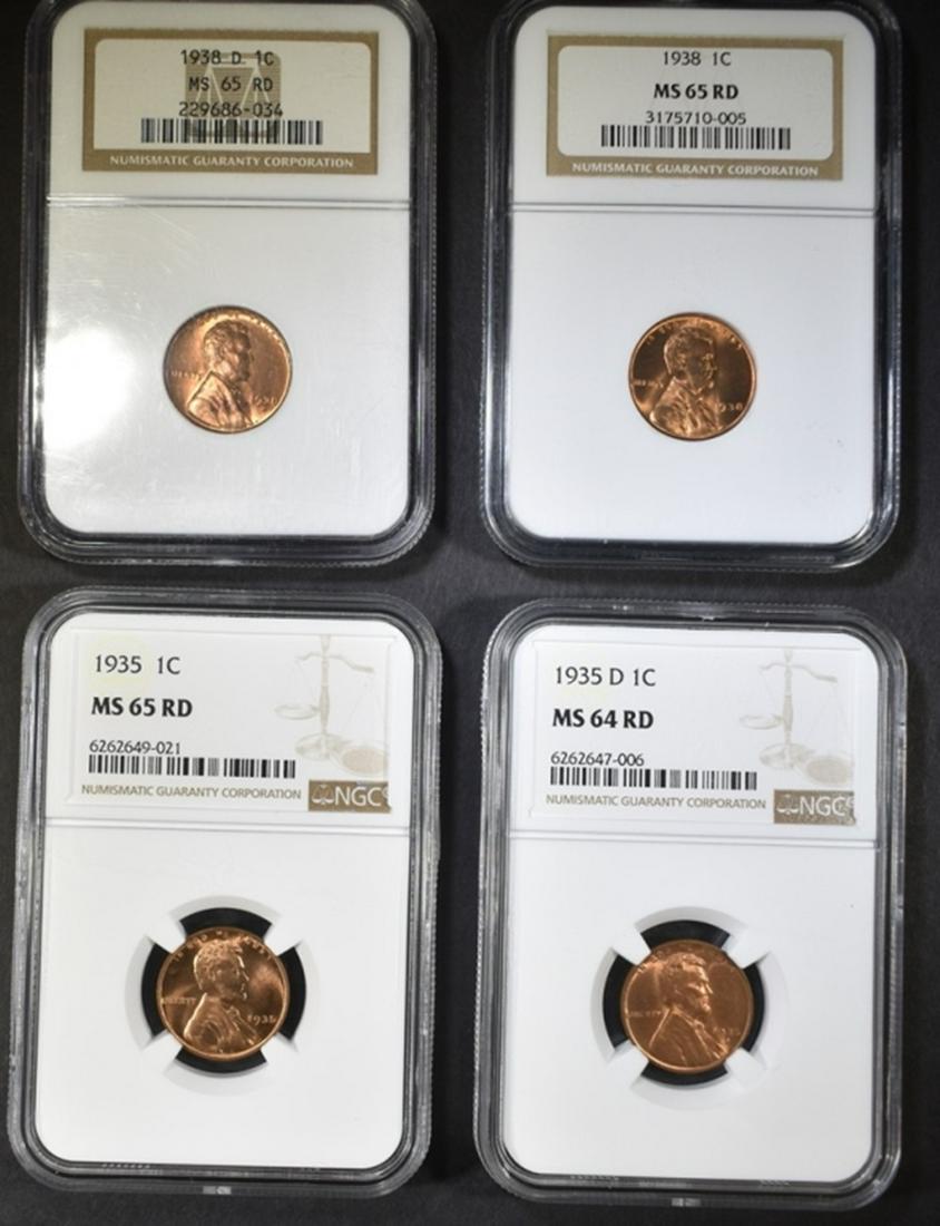 LOT OF 4 NGC GRADED LINCOLN CENTS: (1 of 2)