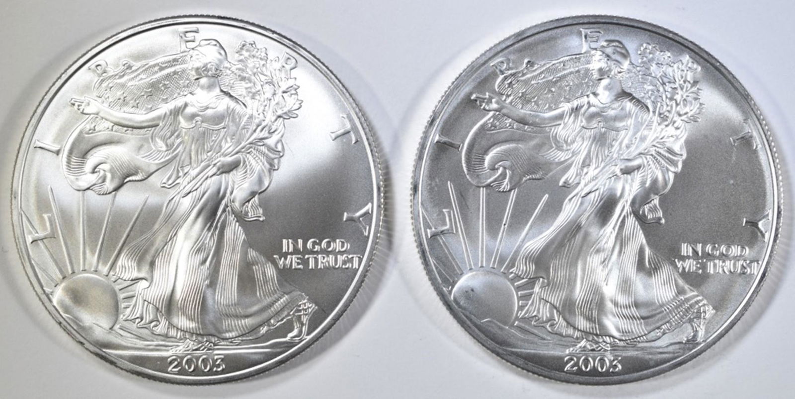 (2) 2003 UNC AMERICAN SILVER EAGLES (1 of 2)