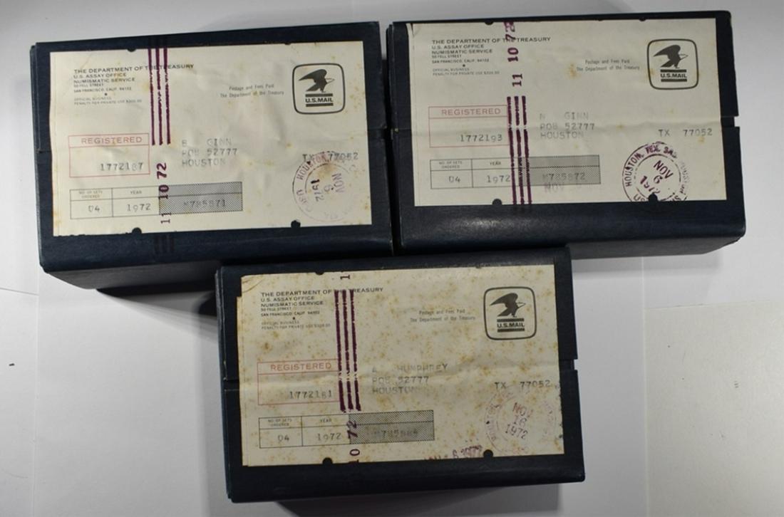 1972 PROOF SETS SEALED/ 3 UNOPENED BOXES OF 4 (1 of 1)