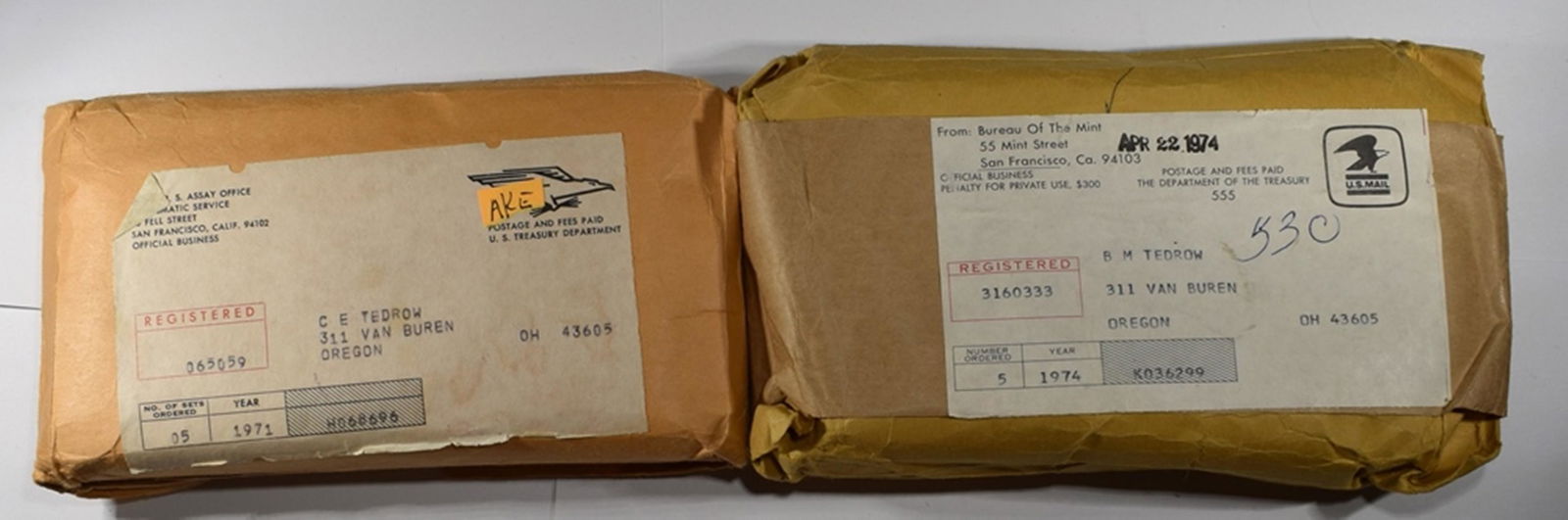 5-1971 & 5-74 U.S. MINT UNC SETS (1 of 2)