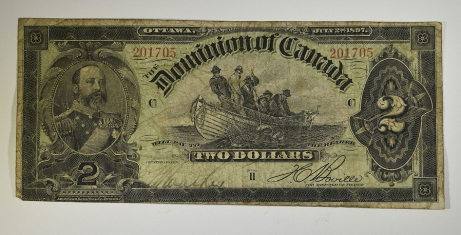 1897 $2 DOMINION OF CANADA BANKNOTE (1 of 2)