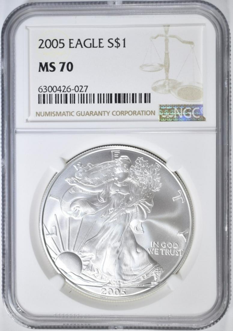 2005 AMERICAN SILVER EAGLE NGC MS-70 (1 of 4)