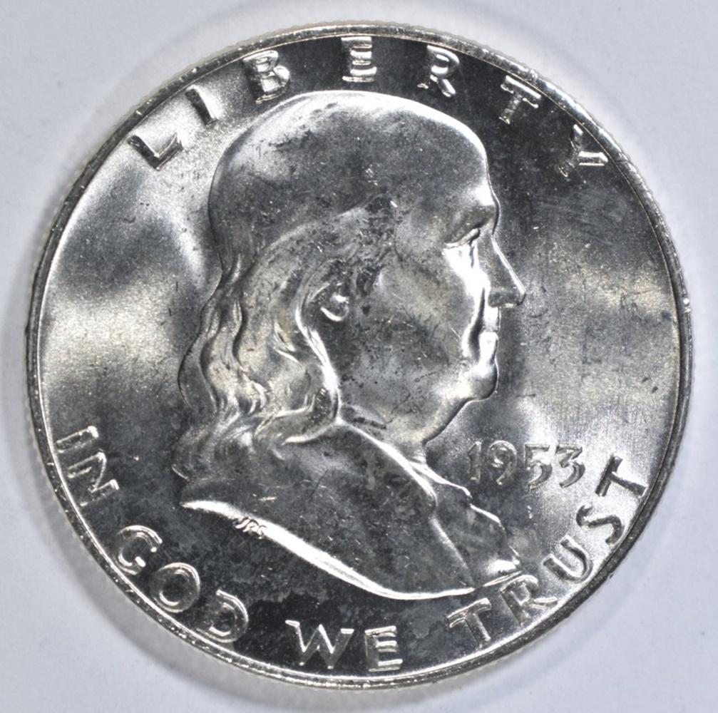 1953-D FRANKLIN HALF DOLLAR  GEM BU FBL (1 of 2)