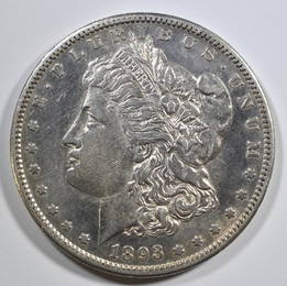 1893-S MORGAN DOLLAR AU