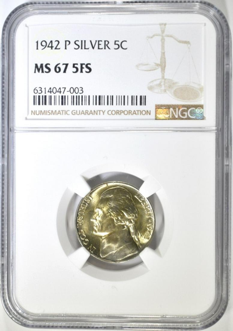 1942-P SILVER JEFFERSON NICKEL NGC MS-67 5FS (1 of 4)