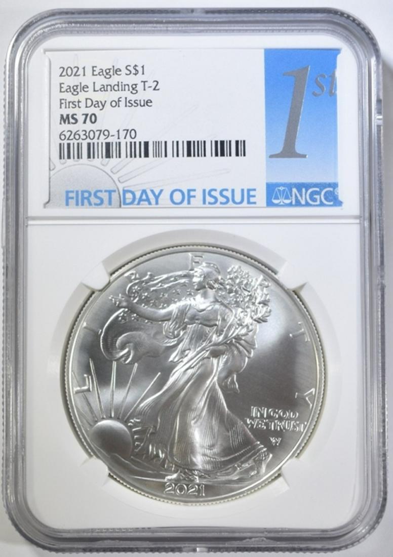 2021 T-2 SILVER EAGLE NGC MS-70 FIRST DAY ISSUE (1 of 4)