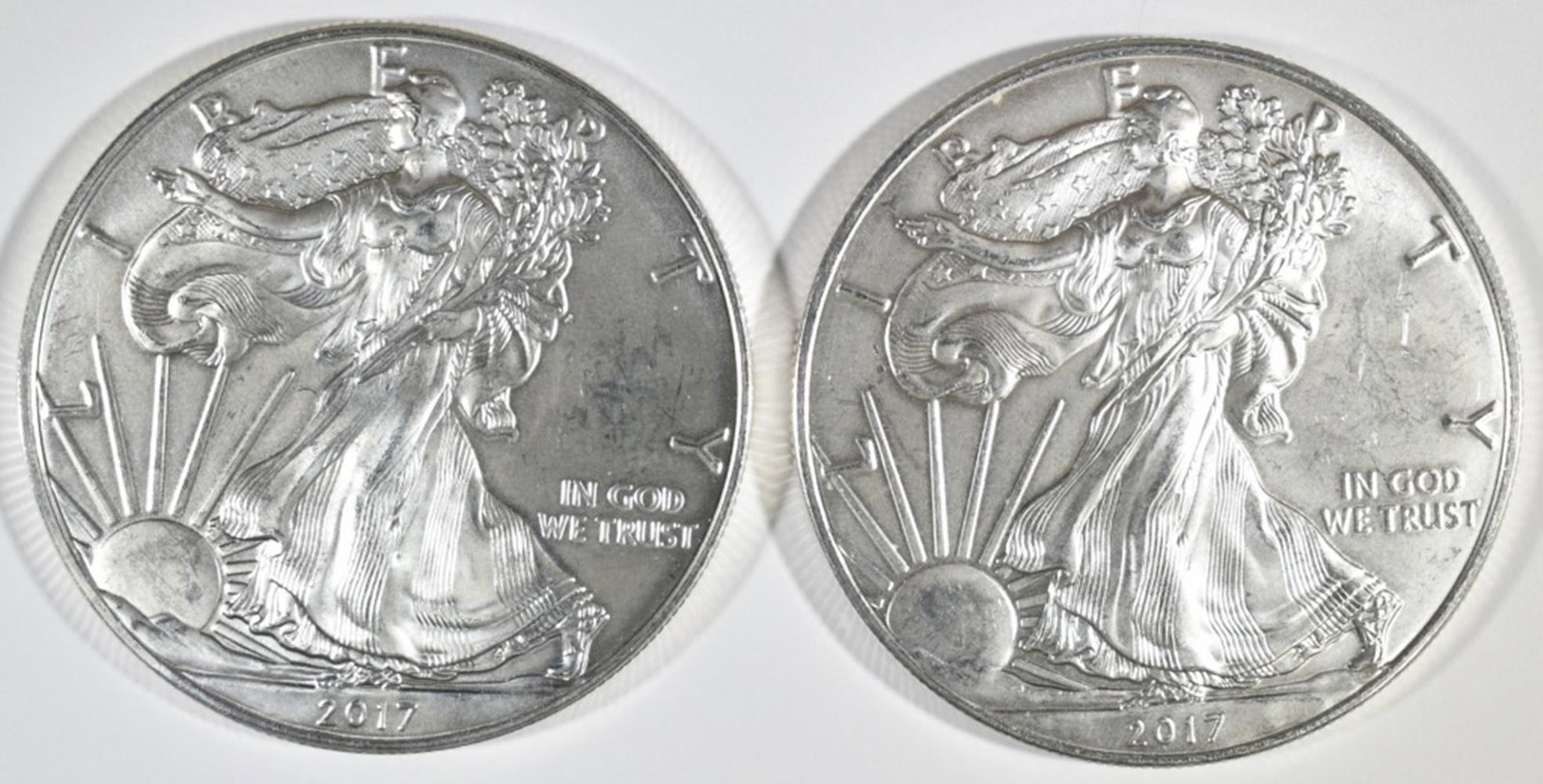 2-BU 2017 AMERICAN SILVER EAGLES (1 of 2)
