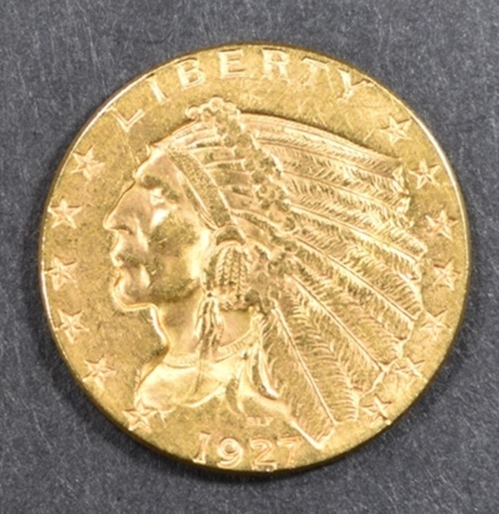 1927 GOLD $2.5 INDIAN  CH BU (1 of 2)