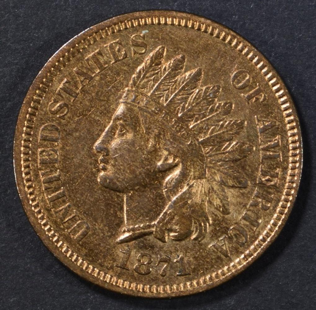 1871 INDIAN HEAD CENT  AU/BU (1 of 2)