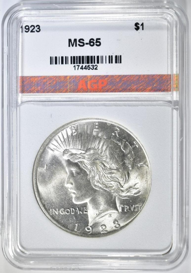1923 PEACE DOLLAR AGP  GEM BU (1 of 4)