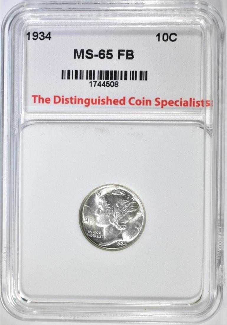 1934 MERCURY DIME TDCS GEM BU FB (1 of 4)