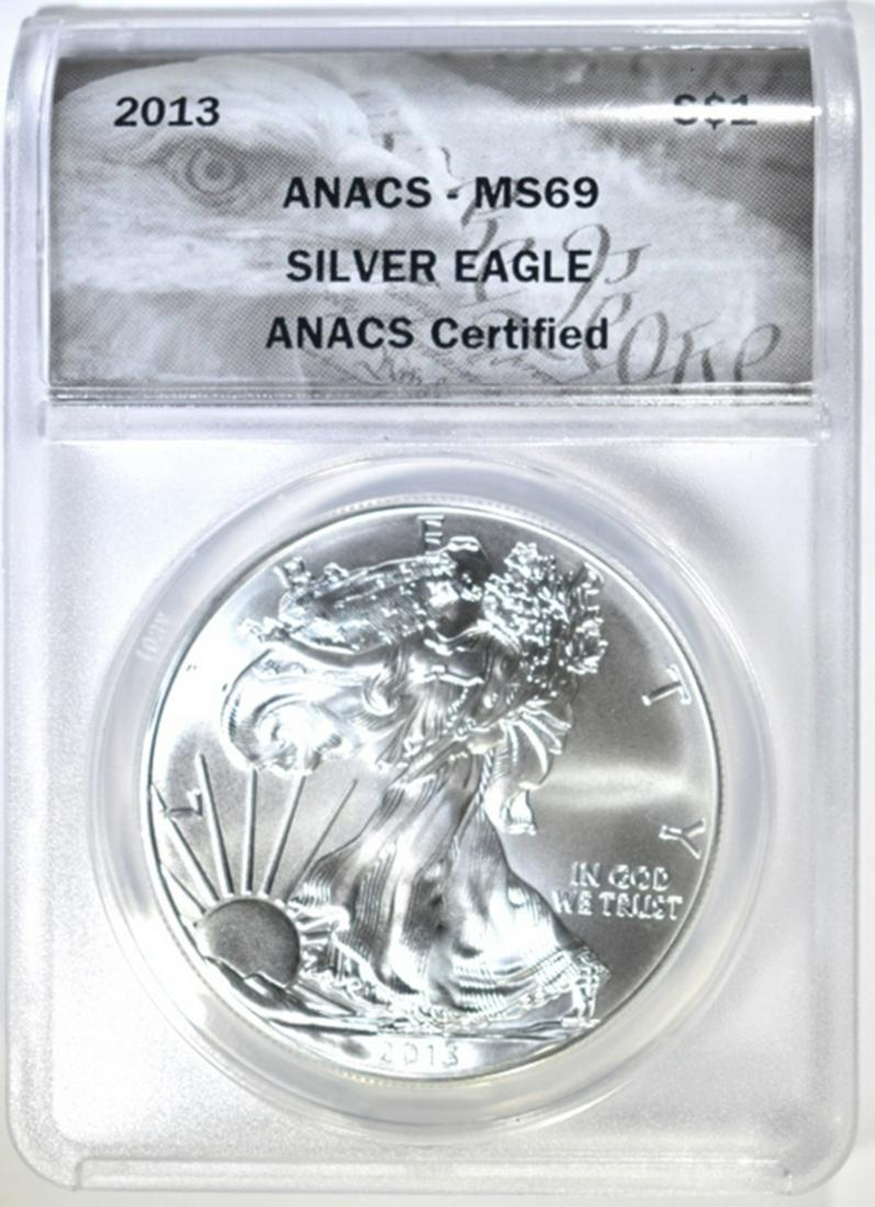 2013  AMERICAN SILVER EAGLE ANACS MS-69 (1 of 4)