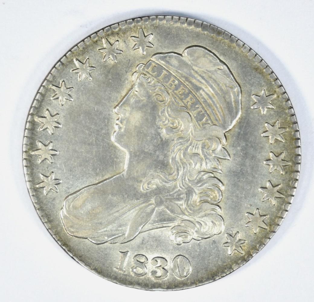 1830 LARGE 0 BUST HALF DOLLAR CH AU (1 of 2)