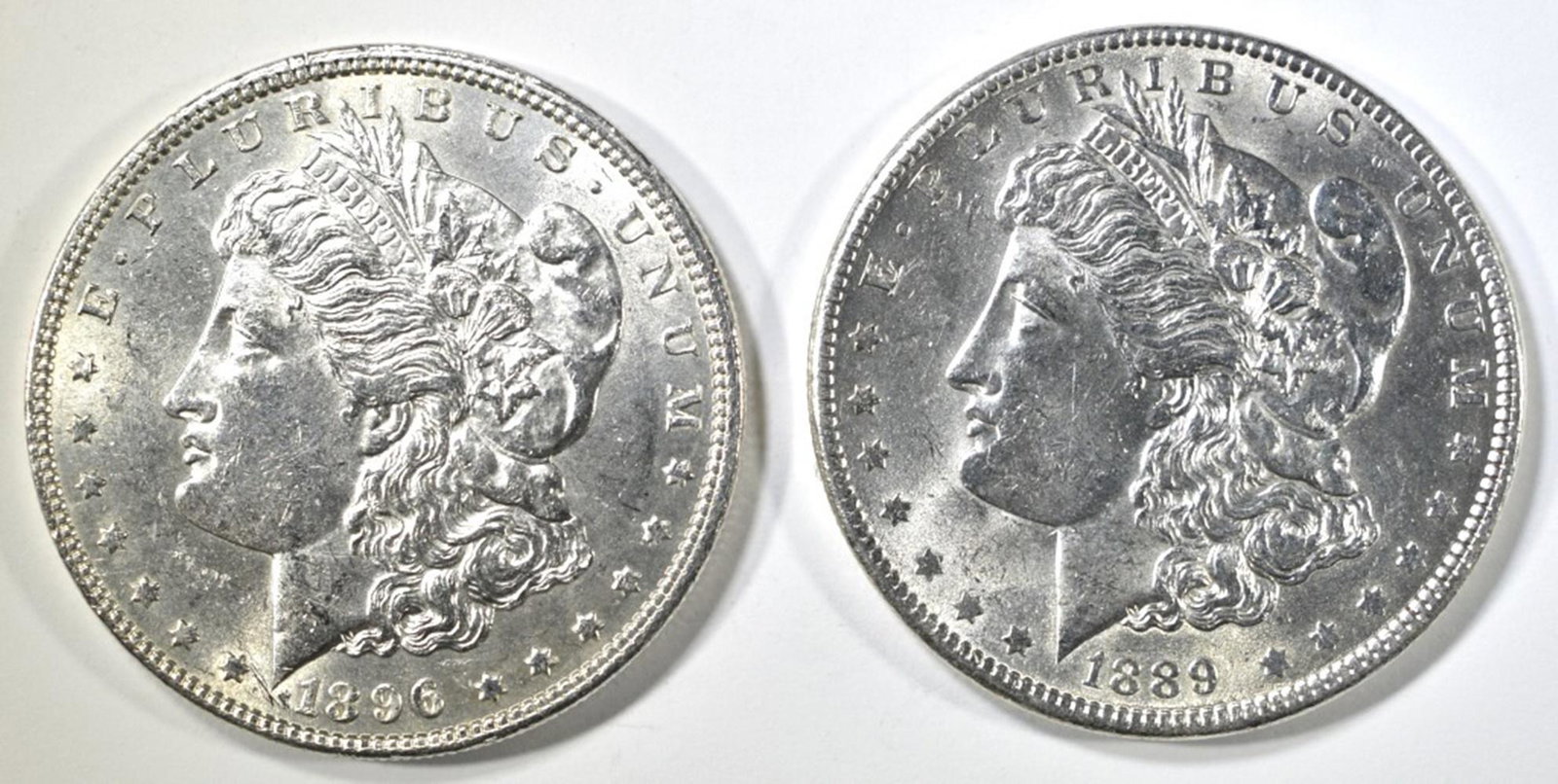 1889 & 1896 MORGAN DOLLARS BU (1 of 2)