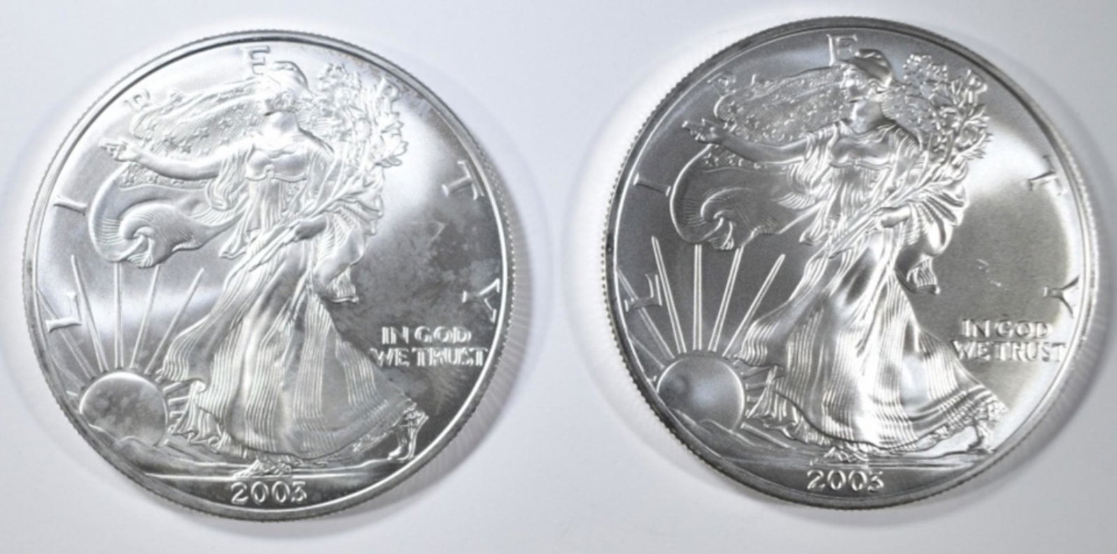 (2) 2003 UNC AMERICAN SILVER EAGLES (1 of 2)
