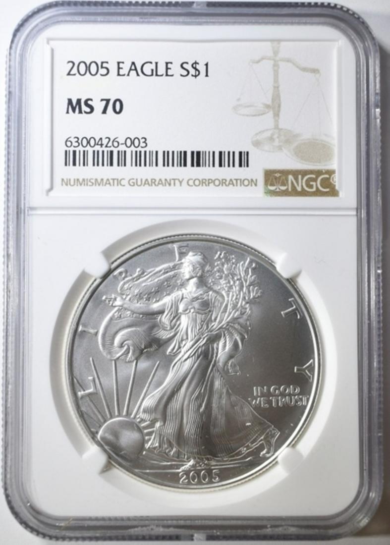 2005 AMERICAN SILVER EAGLE NGC MS-70 (1 of 4)