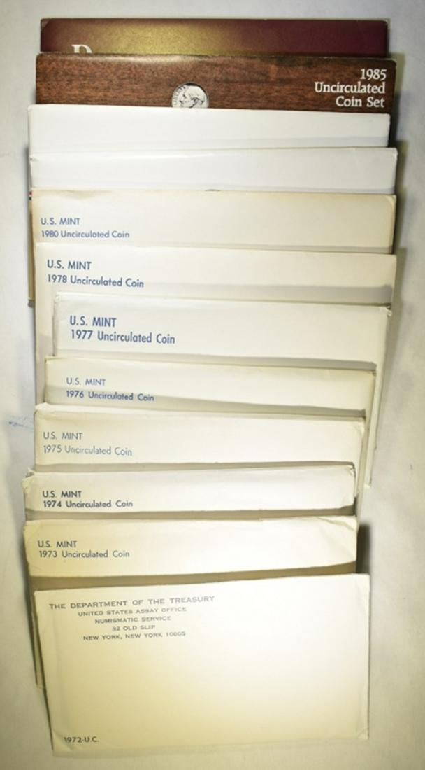 12  U.S. MINT SETS:  1972-78, 80, 84-87 (1 of 2)