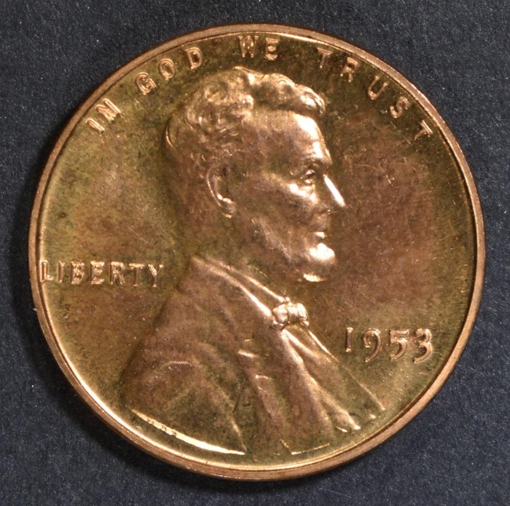1953 LINCOLN CENT GEM PROOF  BLAZING RED (1 of 2)