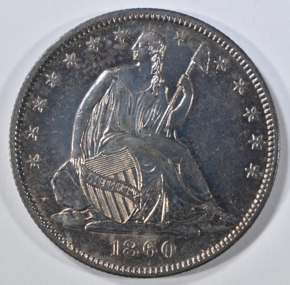 1860-O SEATED LIBERTY HALF DOLLAR BU (1 of 2)